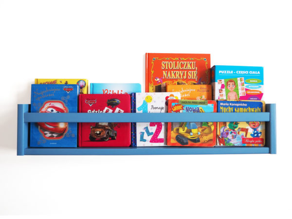 niebieska półka na książki dla dzieci