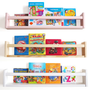 drewniane półki dla dzieci na książki